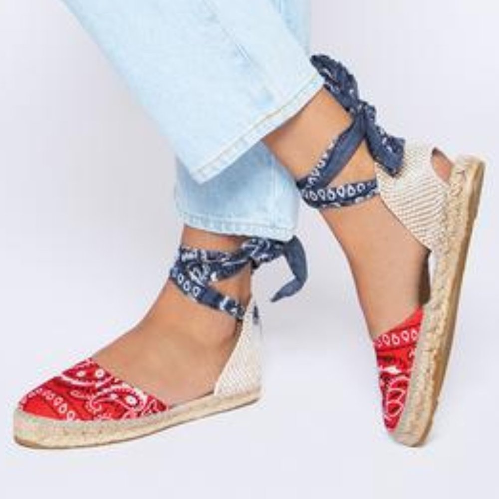 NEW Manebi Espadrille Bandana Flats